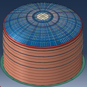 Finite element model of steel shell LNG tank