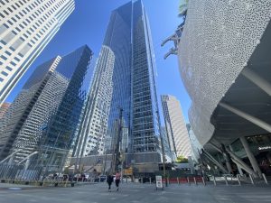 The Millennium Tower, looking up from the ground